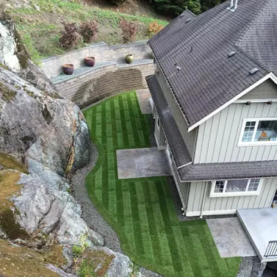 New sod installed in an Anmore BC backyard