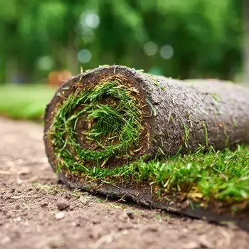 A fresh roll of grass on the ground